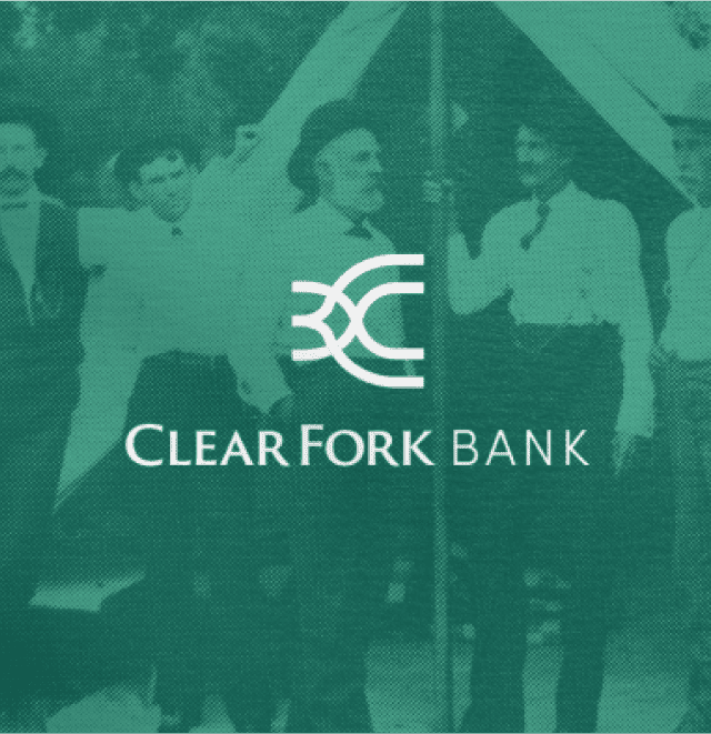 Poster series for Clear Fork Bank branding. 